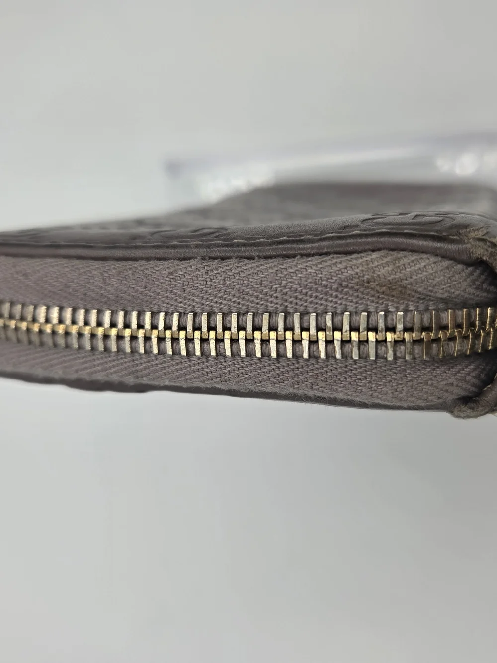 Authentic Gucci Guccissima Purple Gray Mayfair Bow Long Wallet